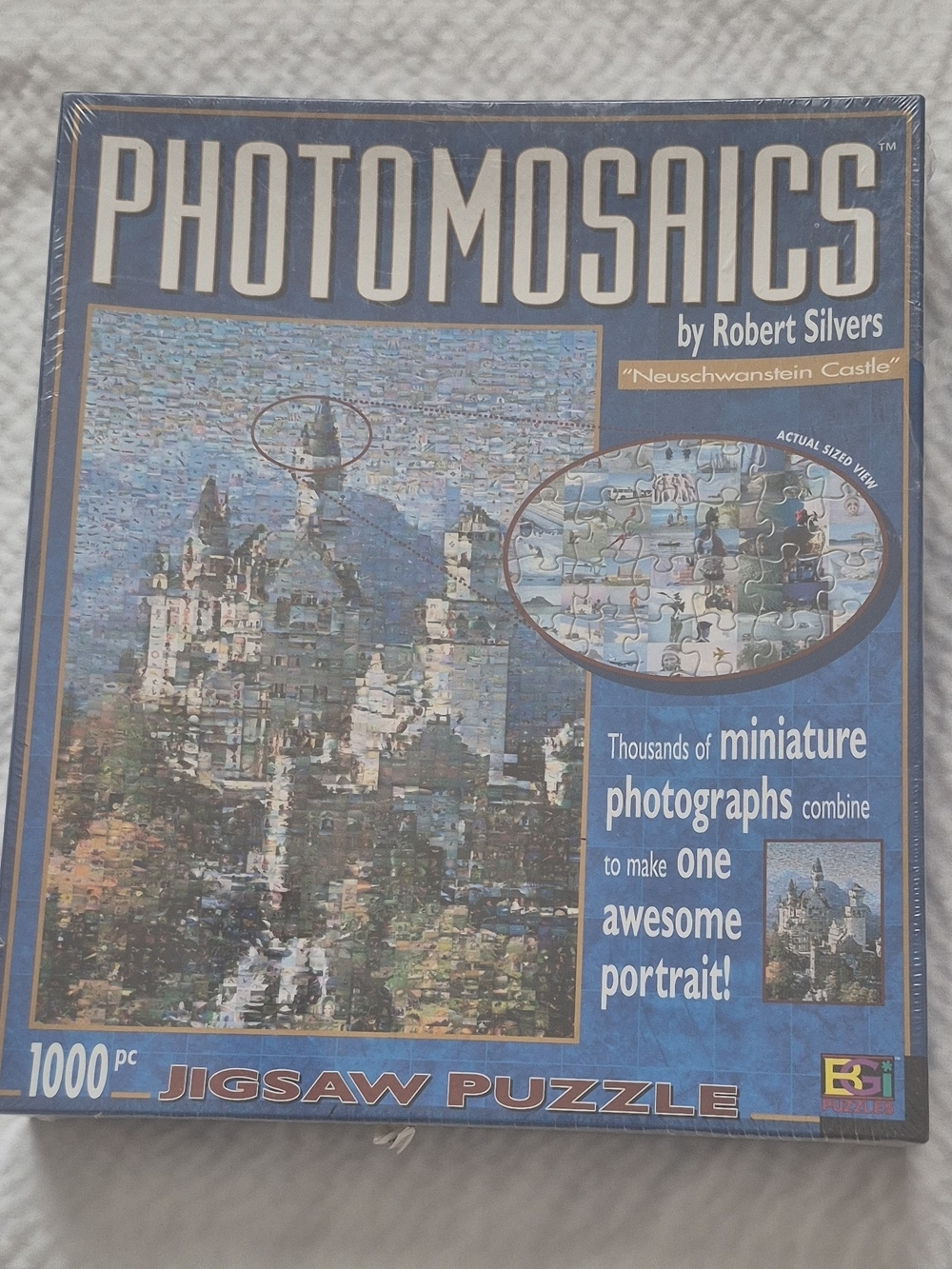 Photomosaics Neuschwanstein Castle 1000pc Jigsaw Puzzle - Blue